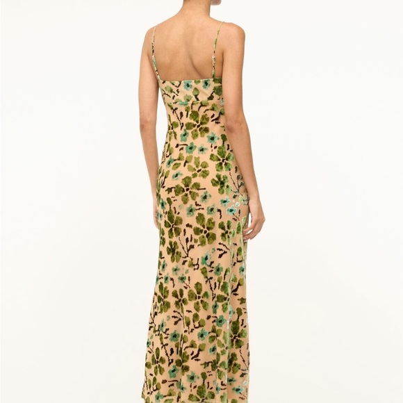 STAUD Floral Maxi Dress - Green and Tan - Picture 3 of 6